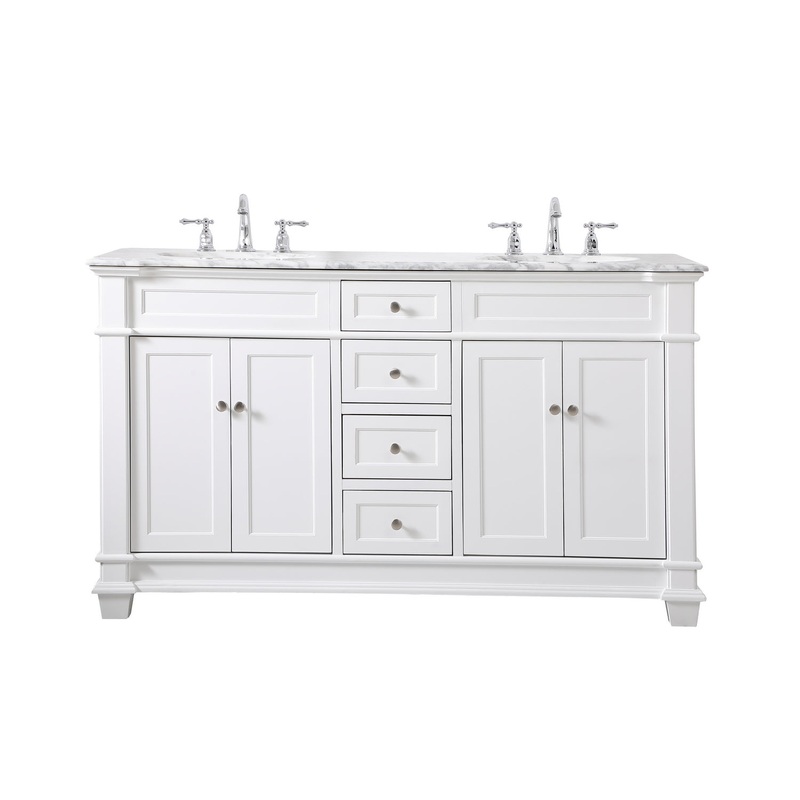 Bathroom Vanity Set from the Wesley Collection in White Finish by Elegant Lighting