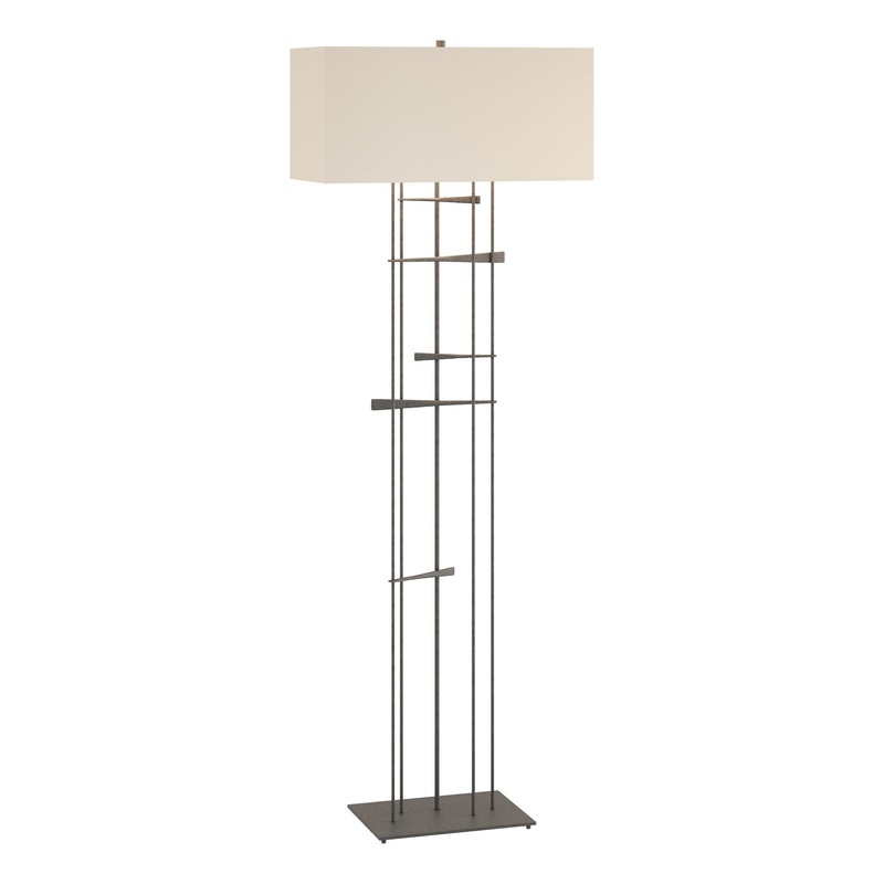 Cavaletti Floor Lamp Natural Iron Flax Shade (SE)