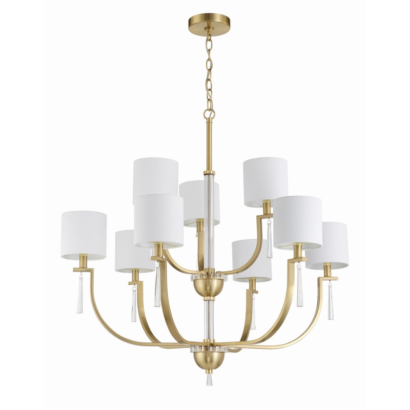 Craftmade 58229-SB Fortuna Nine Light Chandelier Satin Brass