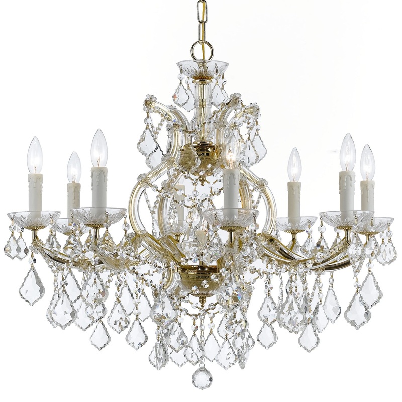Crystorama 4408-GD-CL-S Maria Theresa Nine Light Chandelier Gold