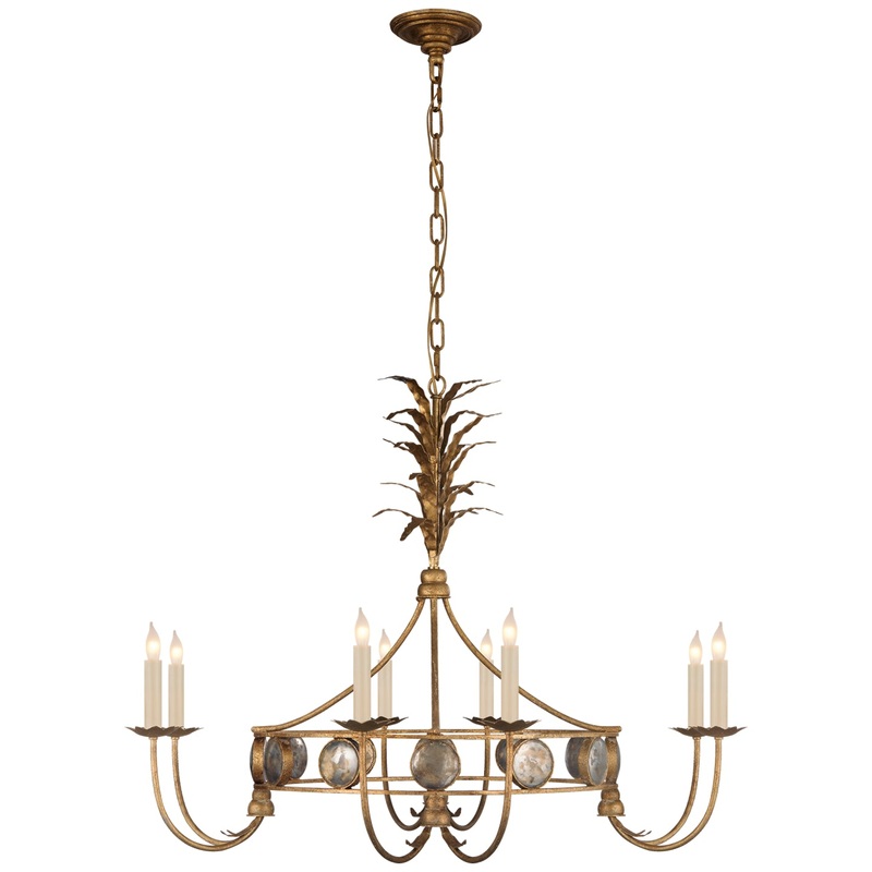 Eight Light Chandelier from the Gramercy Collection in Gilded Iron Finish by Visual Comfort Signature