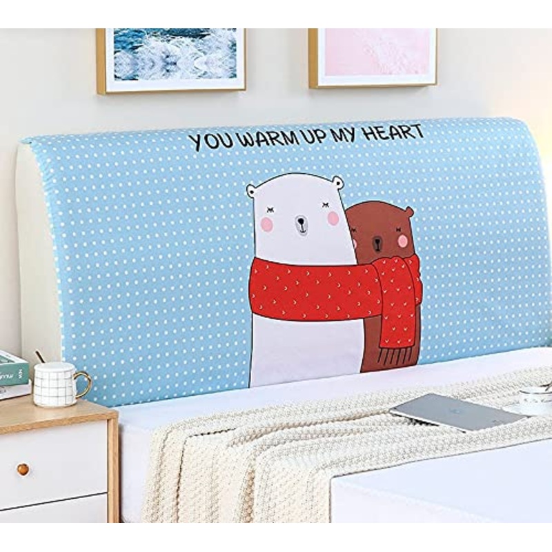 LANG ZI Stampato Coperchio della Testata Letto Elastico Nordico Moderno Copritestata Letto all-Inclusive Matrimoniale Queen King Testa del Letto Indietro Copertura Decorativa Protettiva