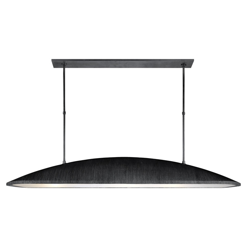 LED Linear Chandelier from the Utopia Collection in Aged Iron Finish by Visual Comfort Signature