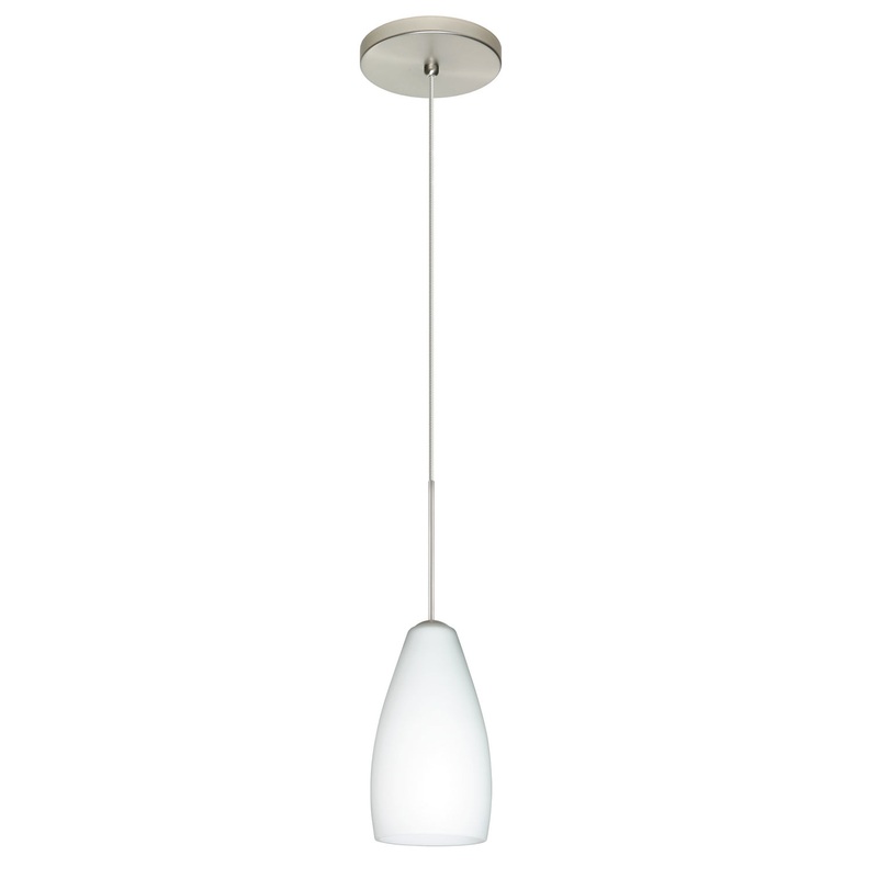 One Light Pendant from the Karli Collection in Satin Nickel Finish by Besa