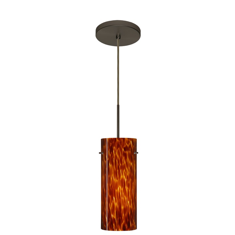 One Light Pendant from the Stilo Collection in Bronze Finish by Besa