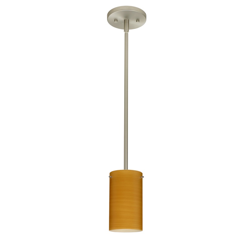 One Light Pendant from the Stilo Collection in Satin Nickel Finish by Besa
