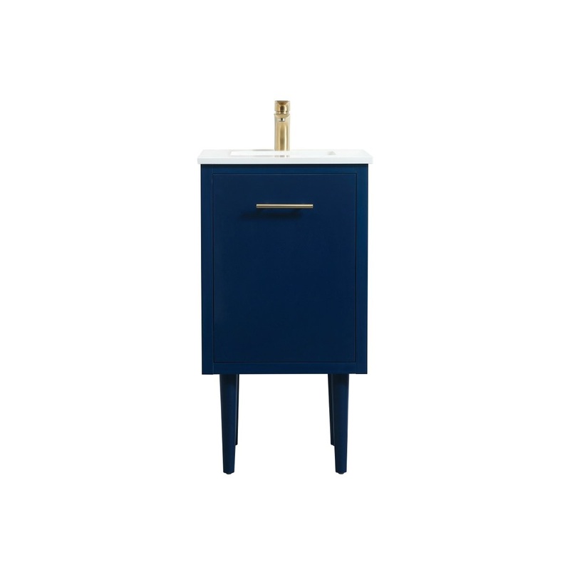 Single Bathroom Vanity from the Cyrus Collection in Blue Finish by Elegant Lighting