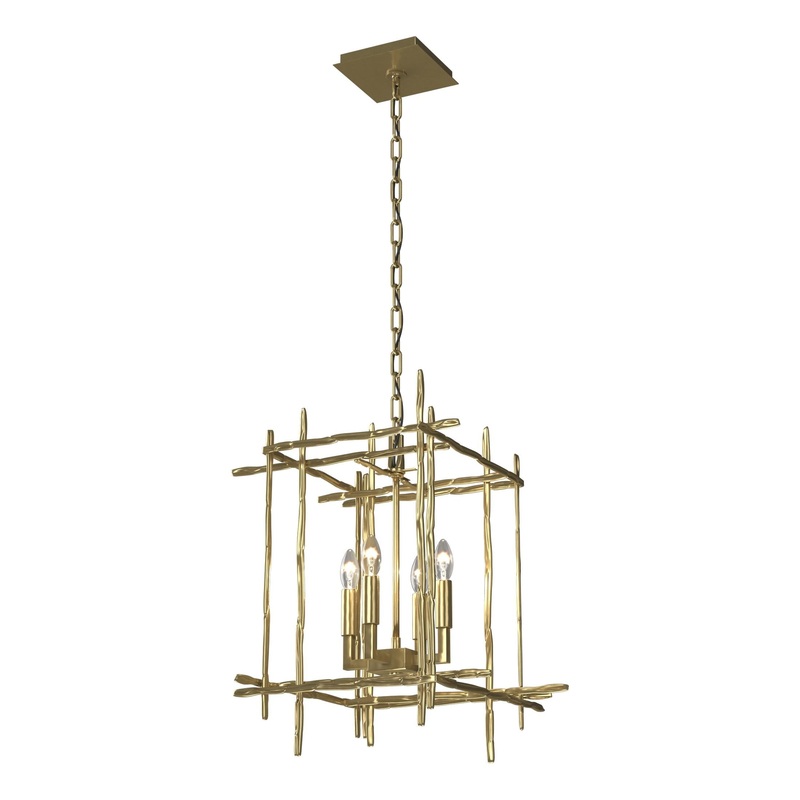 Tura 4-Light Small Chandelier Modern Brass