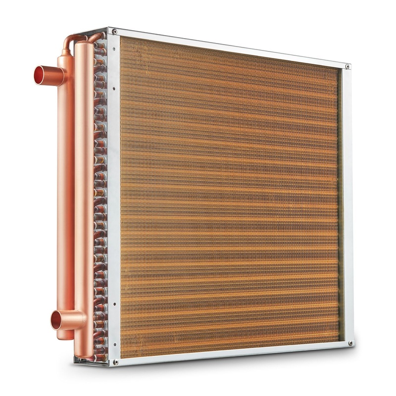 VEVOR 20″x 20″ Heat Exchanger Water to Air 3-Row 3/8″ Copper Ports 242 Fins