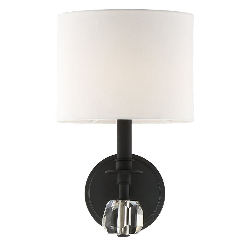 Crystorama CHI-211-BF Chimes One Light Wall Sconce Black Forged