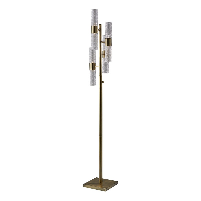 Harriet LED Floor Lamp Antique Brass