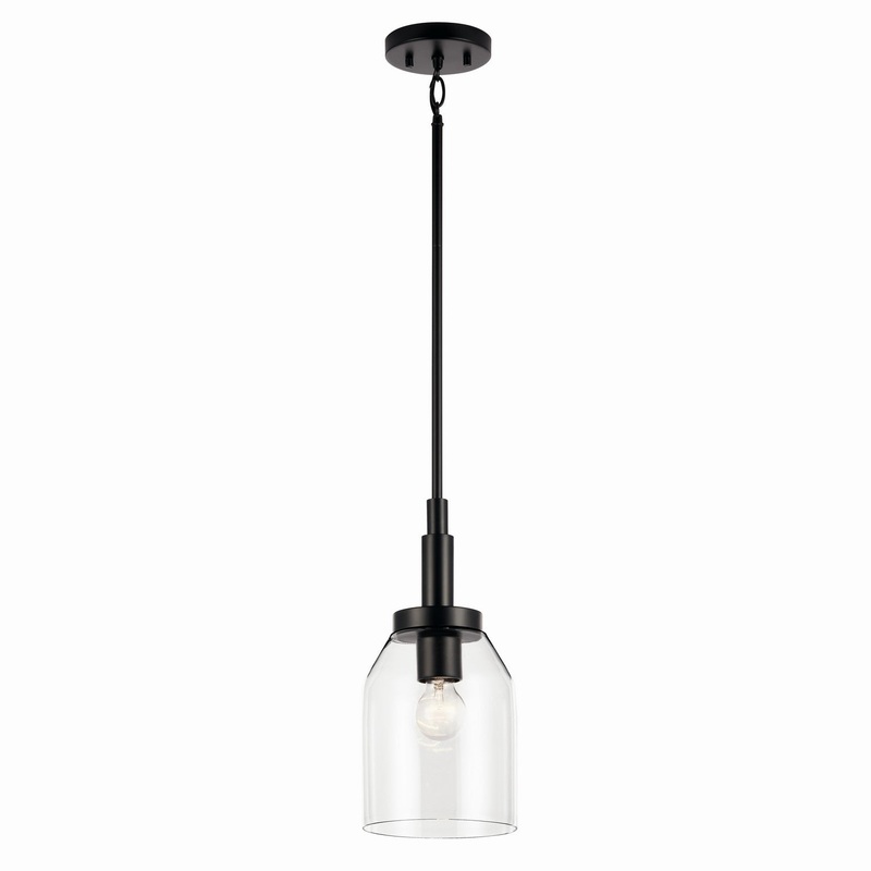 Kichler 52725BK One Light Mini Pendant, Black