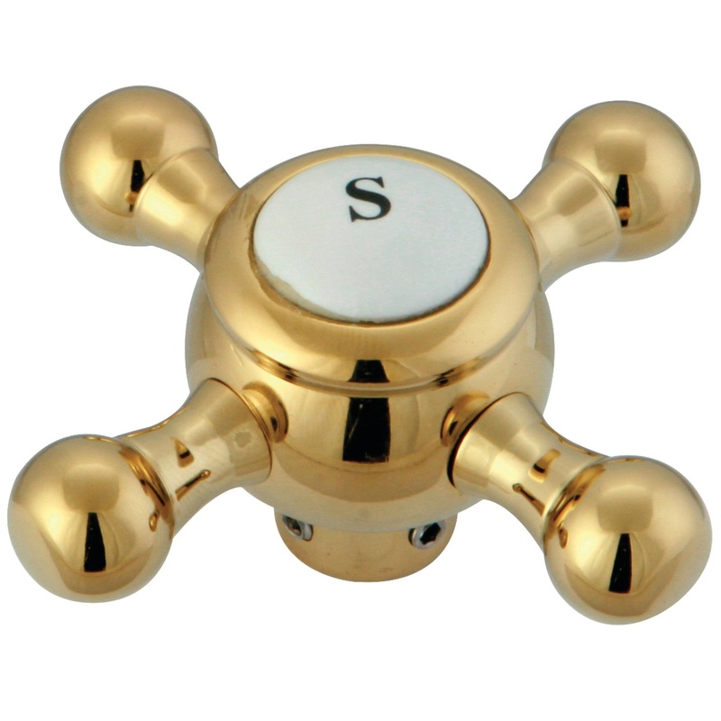 KSDH44625BX Metal Cross Diverter Handle, Polished Brass