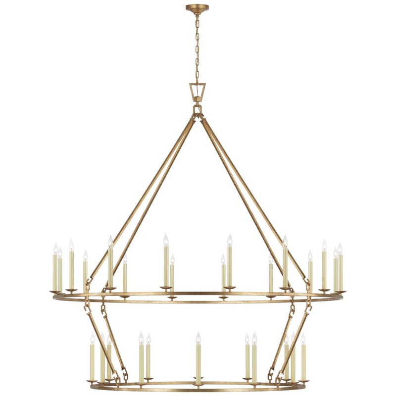 LED Chandelier from the Darlana Ring Collection in Gilded Iron Finish by Visual Comfort Signature