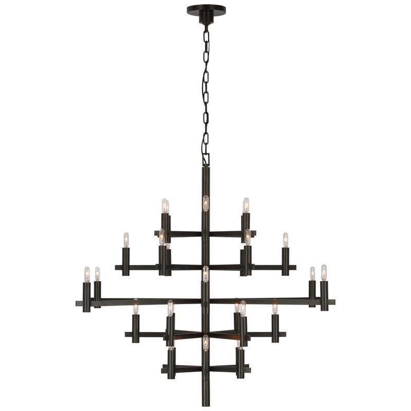 LED Chandelier from the Sonnet Collection in Bronze Finish by Visual Comfort Signature