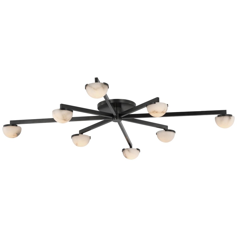LED Flush Mount from the Pedra Collection in Bronze Finish by Visual Comfort Signature