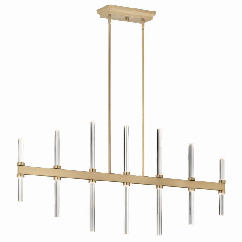 LED Linear Chandelier from the Sycara Collection in Champagne Bronze Finish by Kichler
