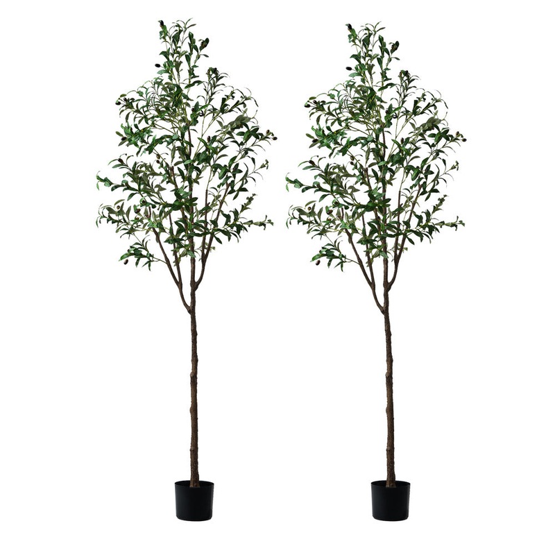 Livsip 2x Artificial Olive Tree Tall Faux Potted Plants 210cm