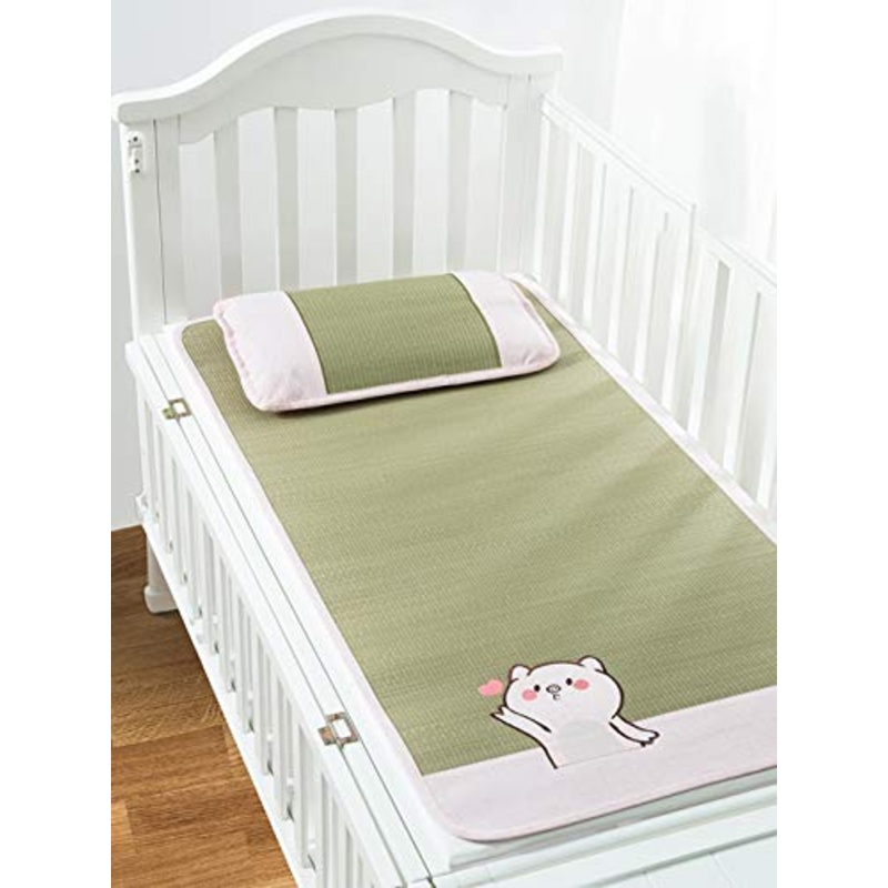 MBY Materassino in bamb, Neonato Bambino Bambino Scuola Materna Due Pezzi Stuoia di Paglia, Nessuna Tintura Nessuna Aggiunta Nessuna Formaldeide (Color : B, Size : 14070cm)