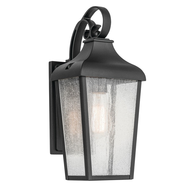One Light Outdoor Wall Mount from the Forestdale Collection in Textured Black Finish by Kichler