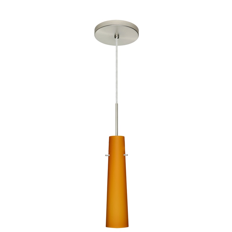 One Light Pendant from the Camino Collection in Satin Nickel Finish by Besa