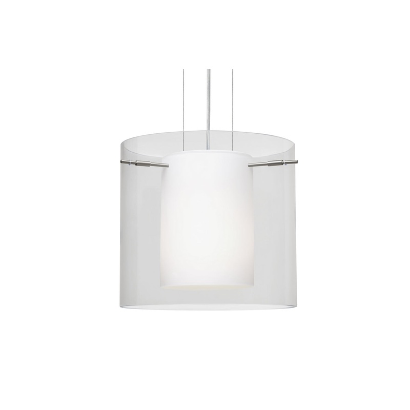 One Light Pendant from the Pahu Collection in Satin Nickel Finish by Besa