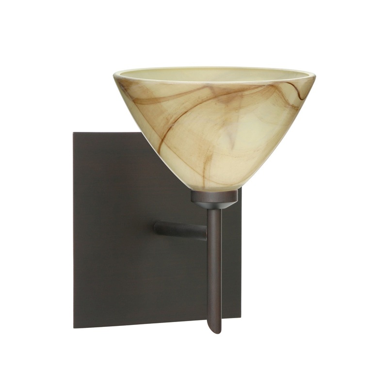 One Light Wall Sconce from the Domi Collection in Bronze Finish by Besa