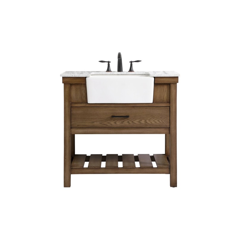 Single Bathroom Vanity from the Clement Collection in Driftwood Finish by Elegant Lighting