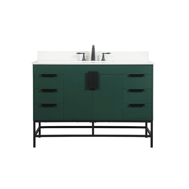 Single Bathroom Vanity from the Eugene Collection in Green Finish by Elegant Lighting