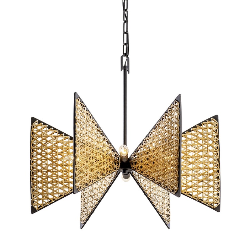 Six Light Chandelier from the Machina Collection in Matte Black/Sulihiya Finish by Varaluz