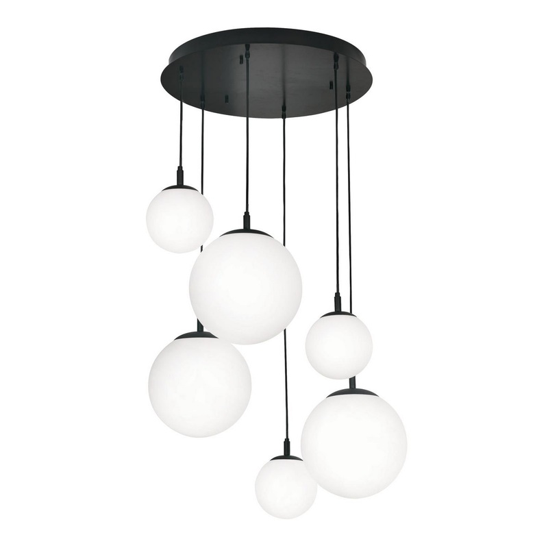 Six Light Pendant from the Loretto Collection in Black Finish by AFX Lighting
