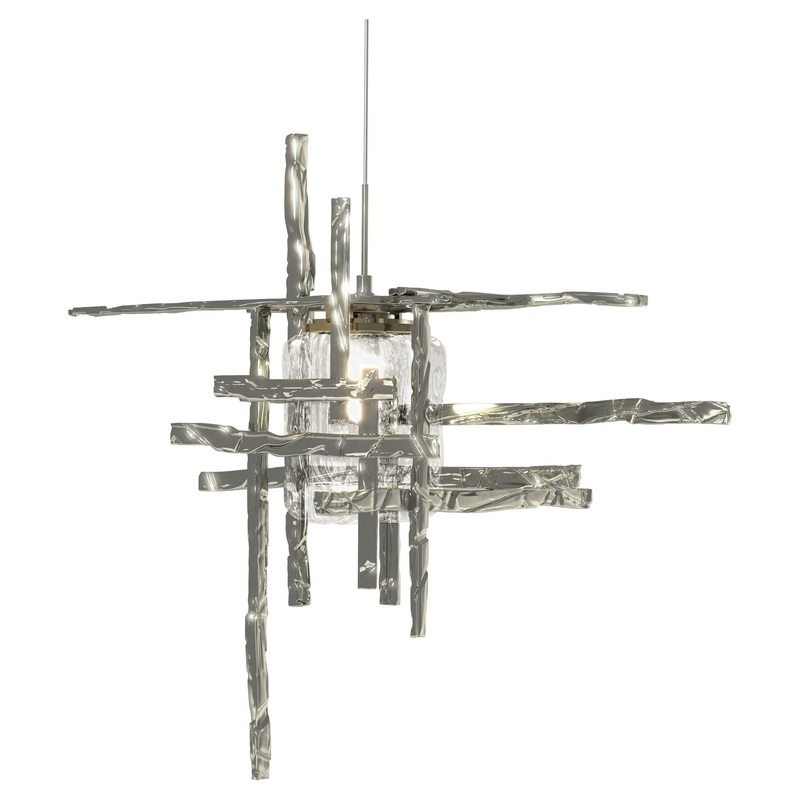 Tura Seeded Glass Low Voltage Mini Pendant Sterling