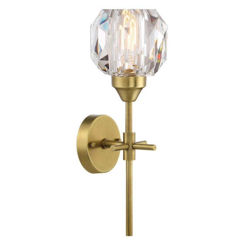 Wall Sconce from the Geos Collection in Brushed Brass Finish by Stone Lighting