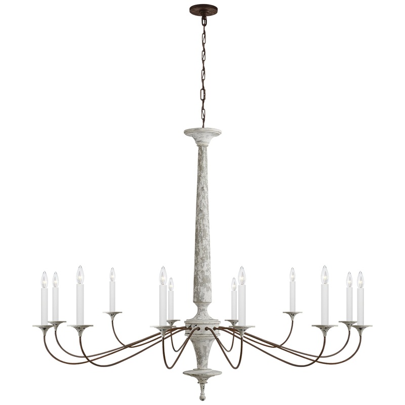 12 Light Chandelier from the Bordeaux Collection in Swedish White And Natural Rust Finish by Visual Comfort Signature