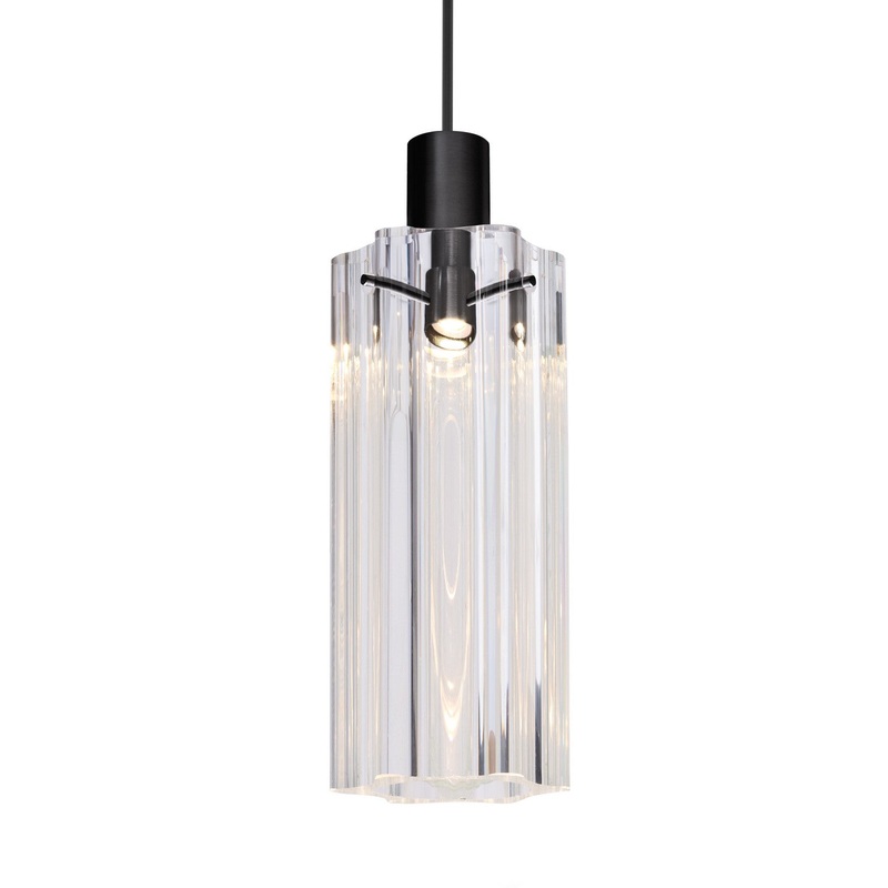Besa 1XC-ICE7CL-BK Besa Ice 7 Pendant One Light Pendant Black