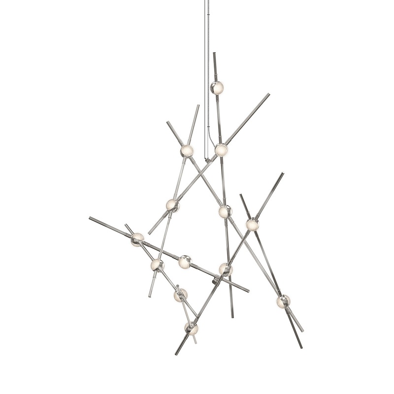 Constellation Aquila Minor Satin Nickel with Clear Faceted Acrylic 2700K 10′ Adjustable Cord/Cable