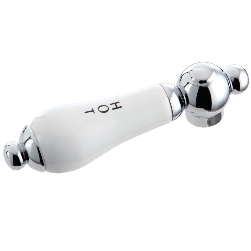KSH3961PLH Hot Porcelain Lever Handle, Polished Chrome