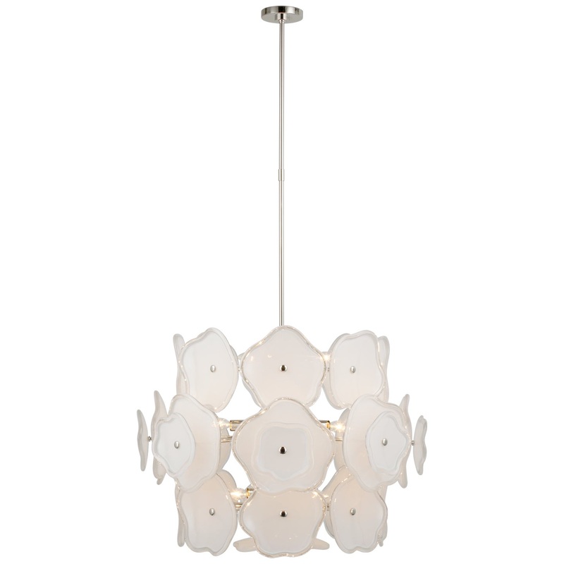 LED Chandelier from the Leighton Collection in Polished Nickel Finish by Visual Comfort Signature