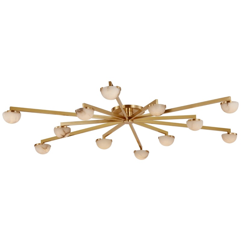 LED Flush Mount from the Pedra Collection in Antique-Burnished Brass Finish by Visual Comfort Signature