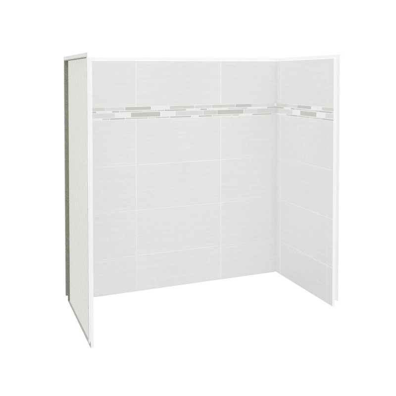 MAAX 103414-300-524 Utile 6030 Composite Direct-to-Stud Three-Piece Tub Wall Kit in Origin Arctik