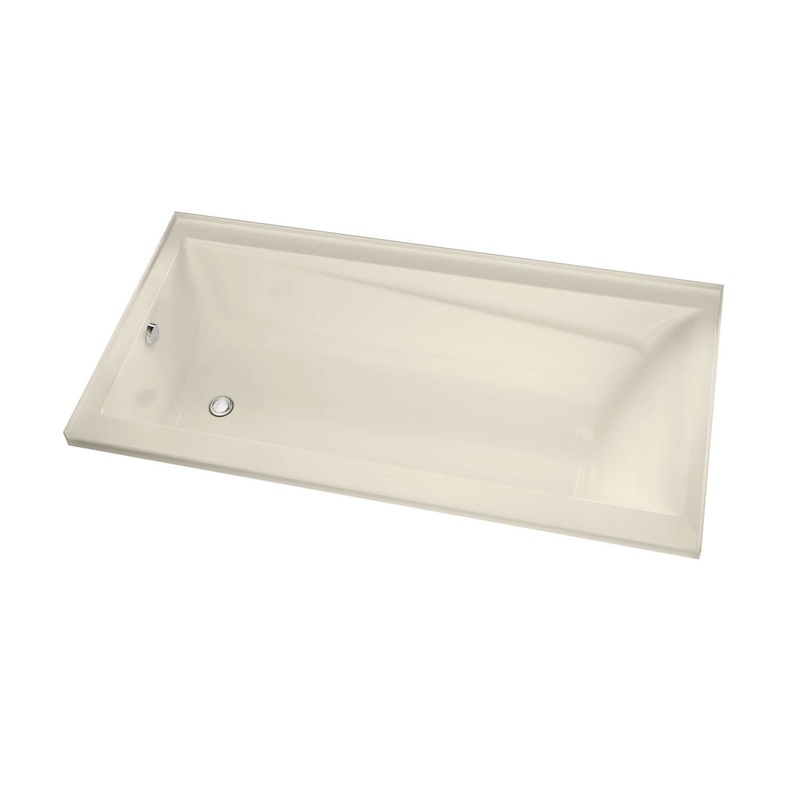 MAAX 106220-R-000-004 Exhibit 6632 IF Acrylic Alcove Right-Hand Drain Bathtub in Bone