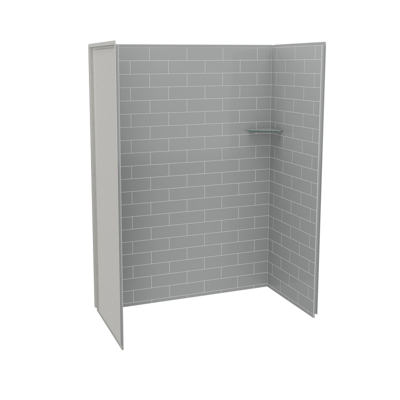 MAAX 107456-301-501 Utile 6032 Composite Direct-to-Stud Three-Piece Alcove Shower Wall Kit in Metro Ash Grey