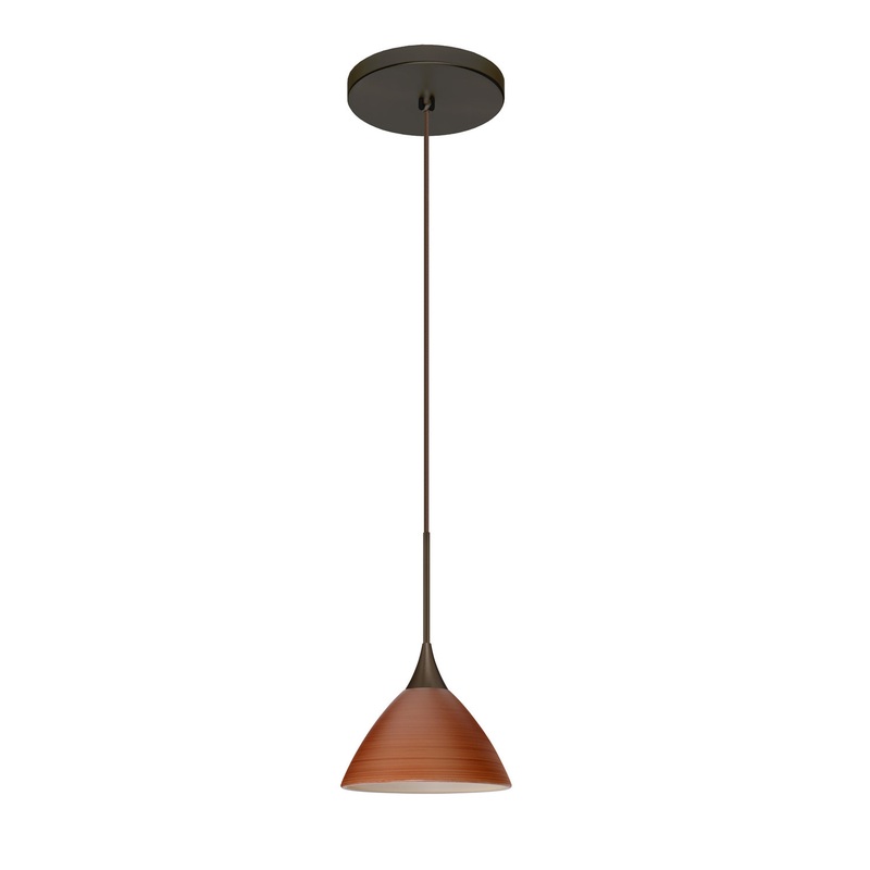 One Light Pendant from the Domi Collection in Bronze Finish by Besa