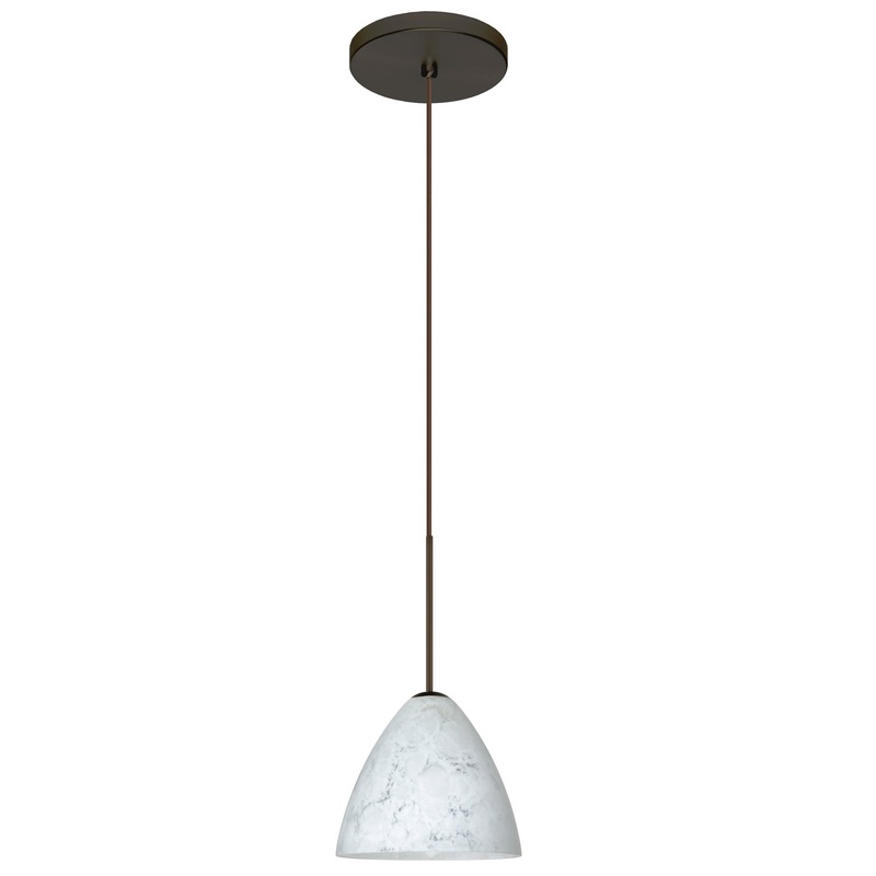 One Light Pendant from the Mia Collection in Bronze Finish by Besa