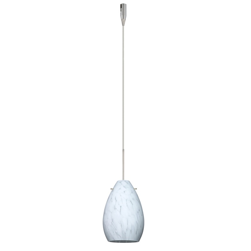One Light Pendant from the Pera Collection in Satin Nickel Finish by Besa