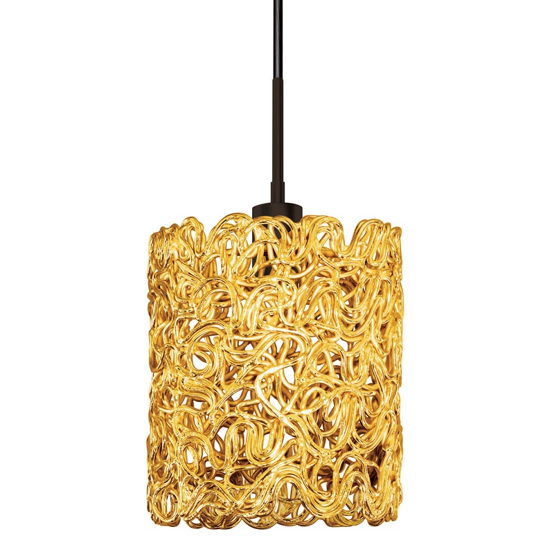 One Light Pendant from the Spaga Collection in Bronze Finish by Stone Lighting