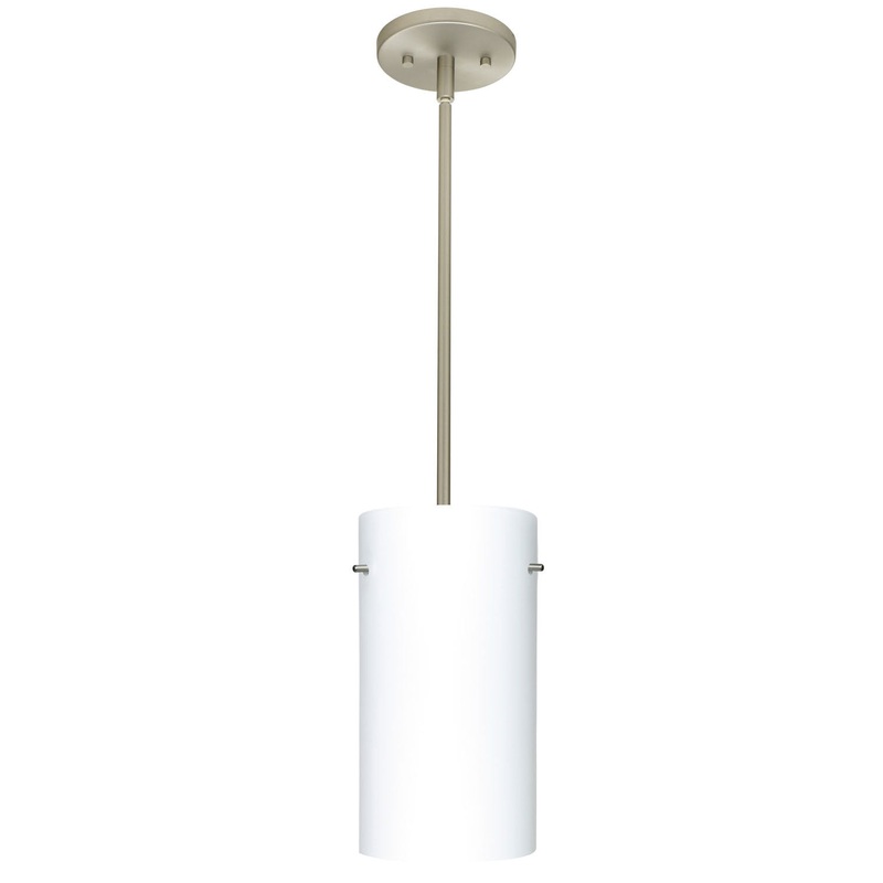 One Light Pendant from the Tondo Collection in Satin Nickel Finish by Besa