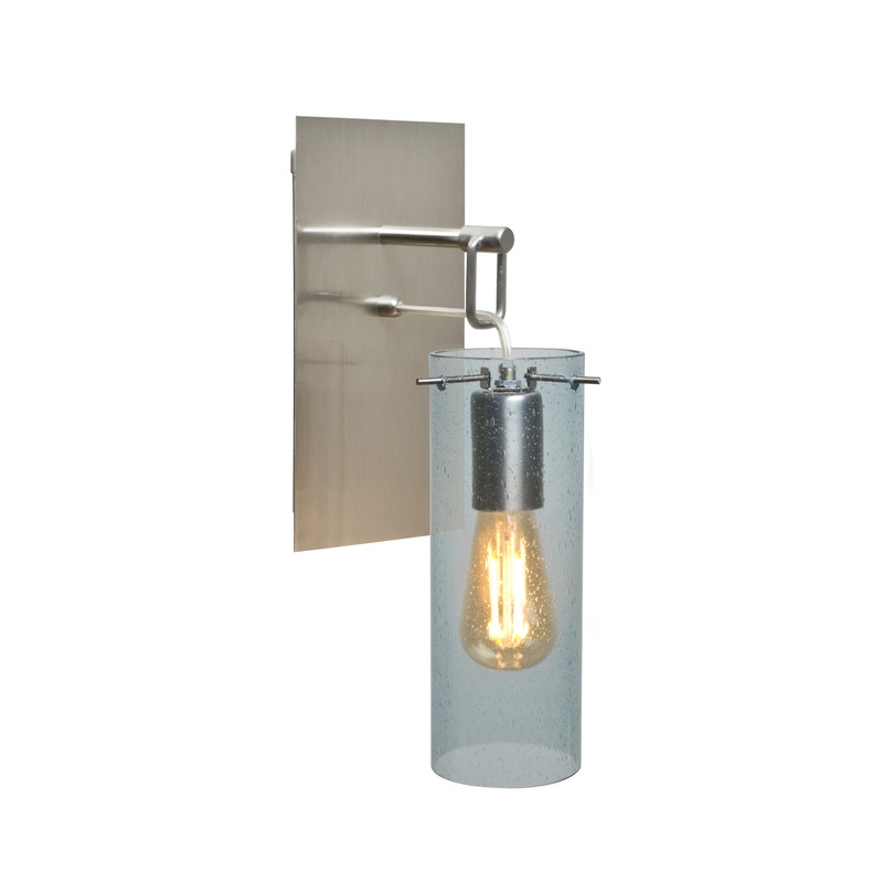 One Light Wall Sconce from the Juni Collection in Satin Nickel Finish by Besa