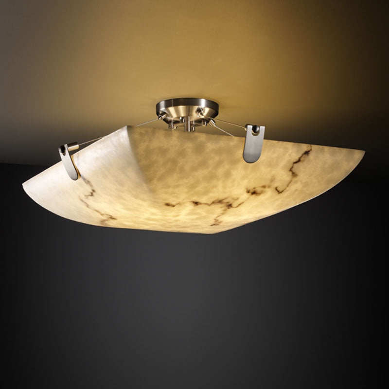 Semi-Flush Mount from the LumenAria Collection in Brushed Nickel Finish by Justice Designs