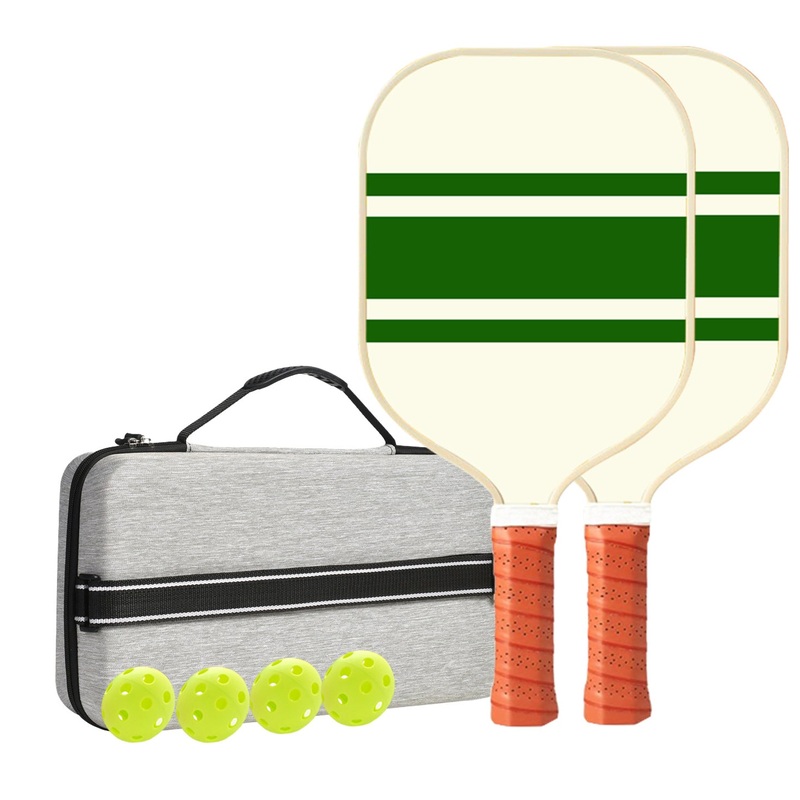 Set 3 White And Green T700 Carbon Fiber Pickleball Paddle Set – 2 Paddles, 4 Balls, and Portable Carry Bag for Adults and Students
